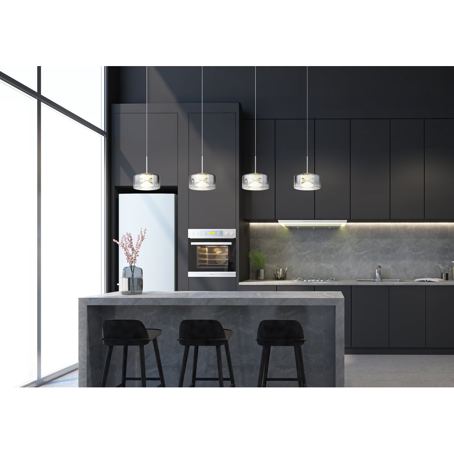 Lampada a sospensione Belinda, bianco/opale, a quattro fiamme