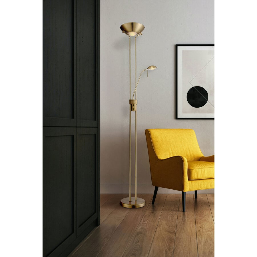 LED-Stehleuchte Leonas Messing Matt dimmbar
