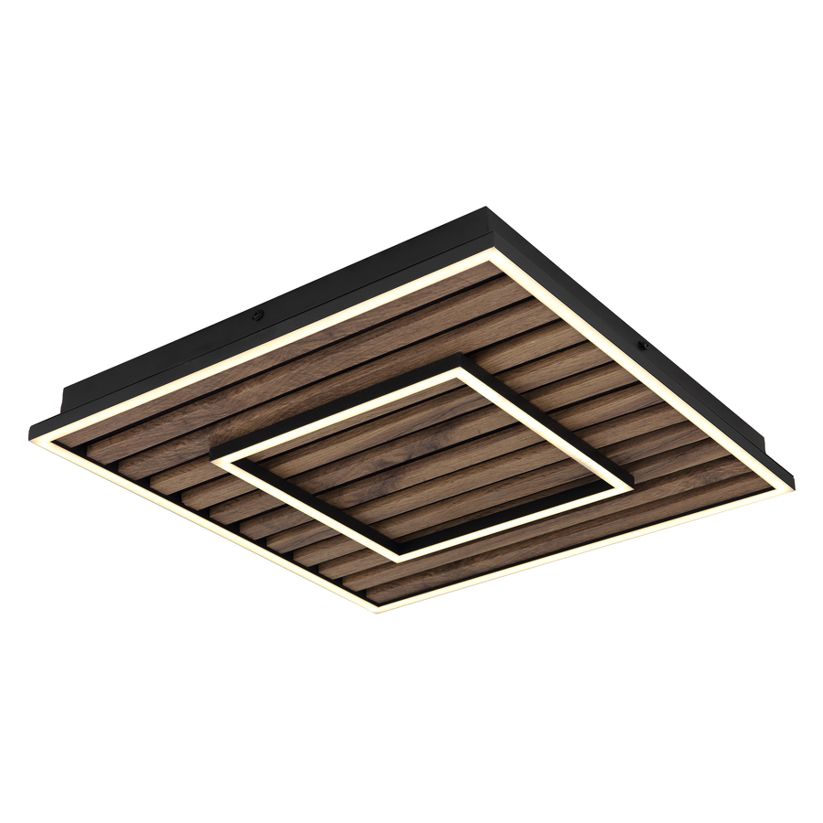 LED-Deckenleuchte Woody Metall 45x45cm