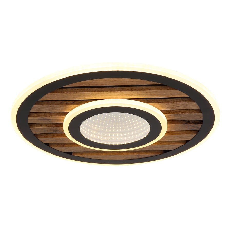 LED-Deckenleuchte Woody Metall Ø40cm