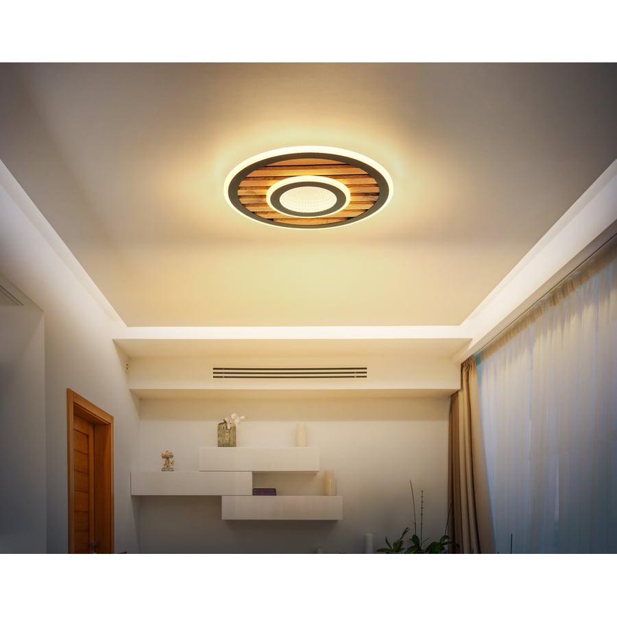 LED-Deckenleuchte Woody Metall Ø40cm